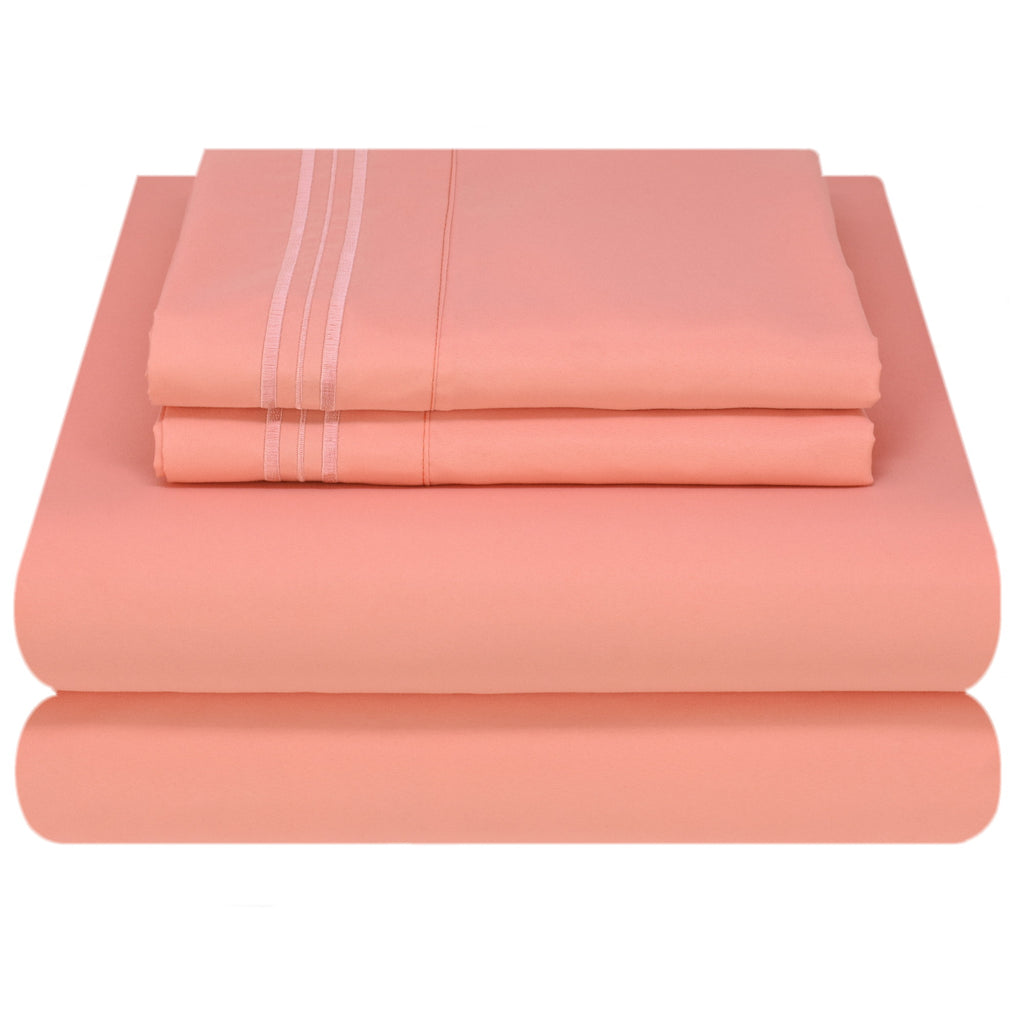 Bed Sheet Set - Striped Colors - Soft and Comfortable 1800 Prestige Br